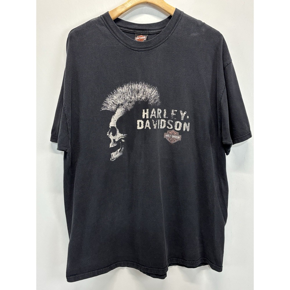 Harley Davidson 2007 Tshirt Sz XXL 2XL Mens Black Lisle IL Skull Mohawk Gargoyle